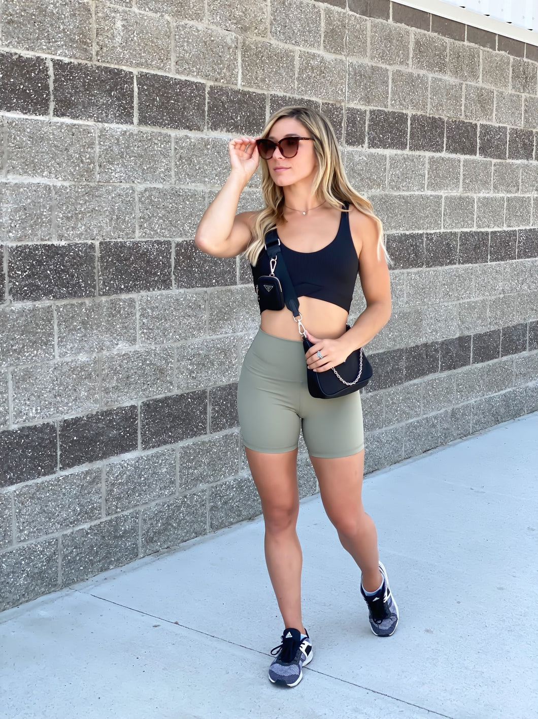 Smooth Like Silk Olive Green Biker Shorts